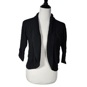 Sonoma Life + Style Medium Black Open-Front Women's Knit Sweater Shrug